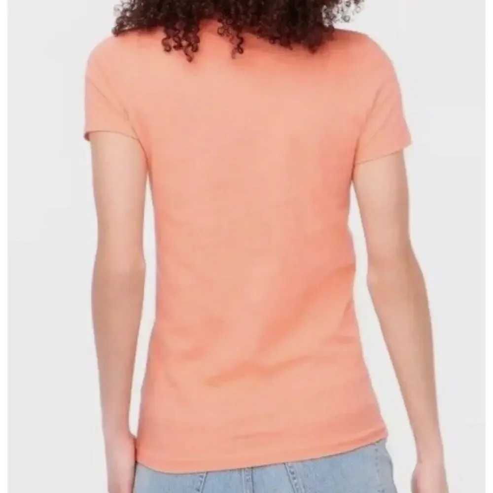 J. Crew Vintage Cotton V-neck Tee Pale Guava Orange 24500 Size S